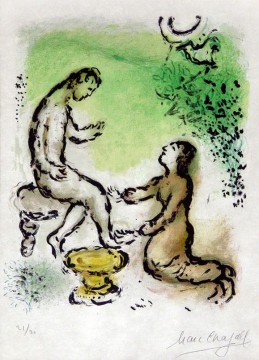 allerheiligen ii Ölbilder verkaufen - Odyssee II Ulysses und Euryclea Zeitgenosse Marc Chagall